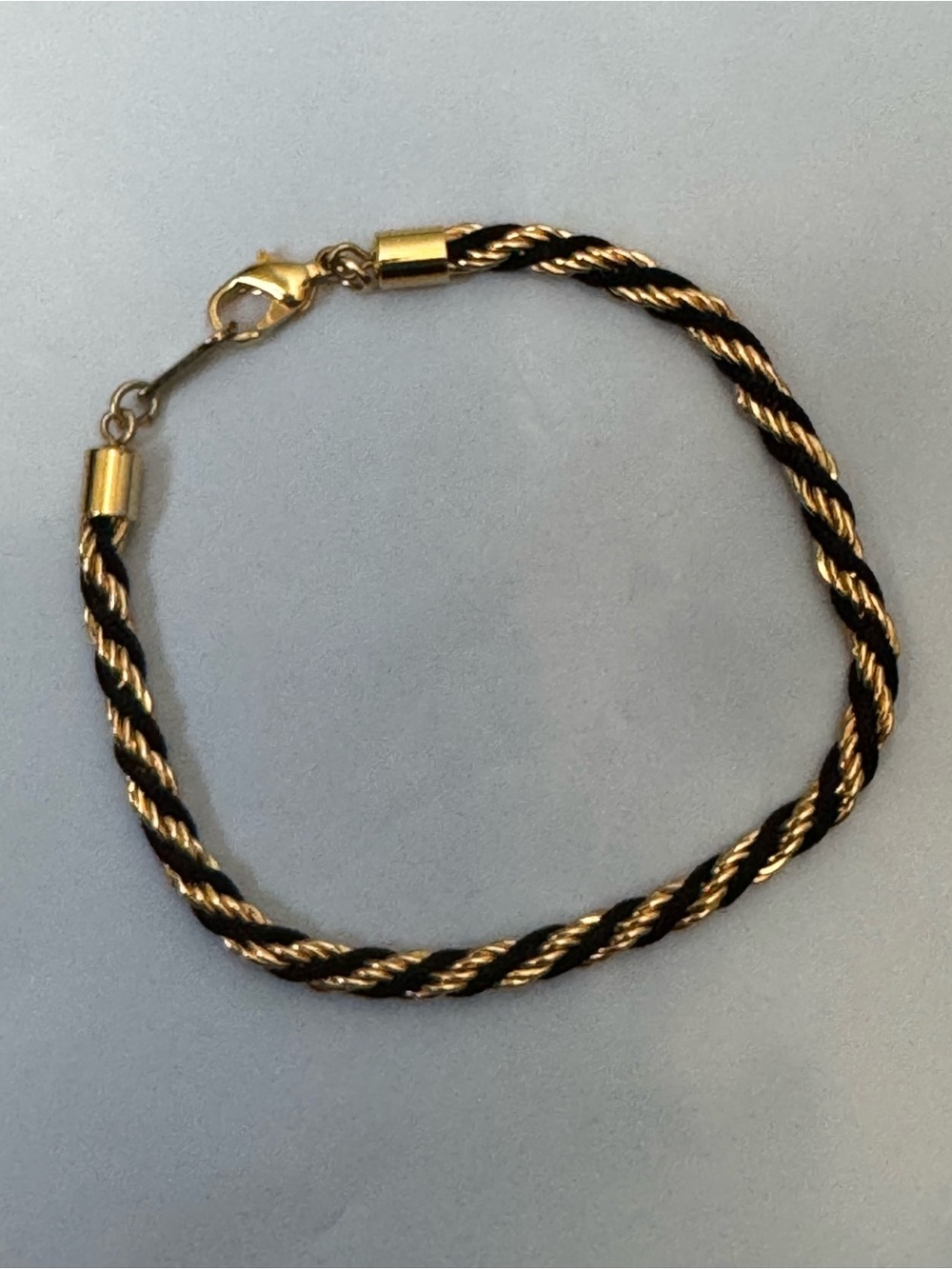 Gold and Black Twisted Rope Bracelet